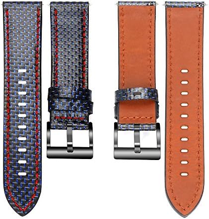 For Samsung Gear S3 Band,eGenPlus Quick Release Replacement Bands for Samsung Gear S3 Frontier/Classic,Huawei Watch 2 Classic and Other 22MM Models,Carbon Fiber Leather