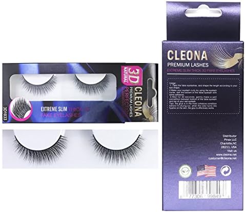 Cleona's Best Medium Volumn and Handmade 3D False Eyelashes Makeup Natural Black Fake Eye Lashes (1033)