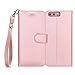 Huawei P10 Plus Case,FYY [RFID Blocking wallet] 100% Handmade Wallet Case Stand Cover Credit Card Protector for Huawei P10 Plus Rose Gold
