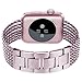 Oitom Stainless Steel Replacement Wristband Straps Band with Plated TPU Protective Bumper Case for Apple Watch Series3,Series 1,Series 2,Apple Watch Edition(Rose Gold/Sakura Pink,42mm)