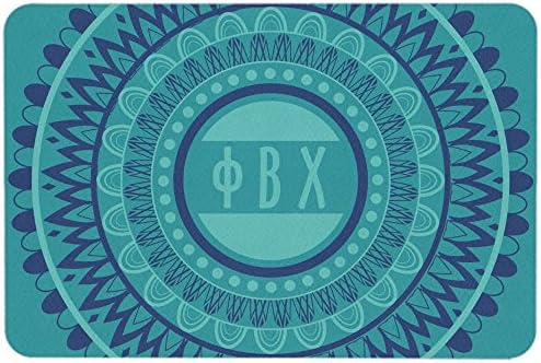 Phi Beta Chi Circle Pattern Teal 24" x 36" Non Slip Floormat/Doormat