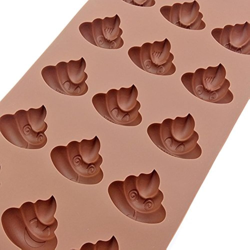 3pc Cute Funny Poop Emoji Candy Molds, Chocolate Silicone Soap Baking