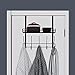 NEX Over-The-Door Hook Shelf Organizer 5 Hooks With Basket Storage Rack, Fit Well At Home & Office, Dark Brown