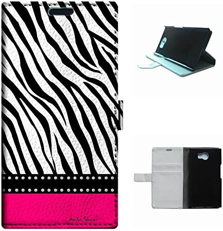 Priv 5.4 case,SoloShow(R)Deluxe High Quality PU Leather Wallet Card Flip Stand Case for Blackberry Priv 5.4 inch. (Hot pink &amp; zebra)