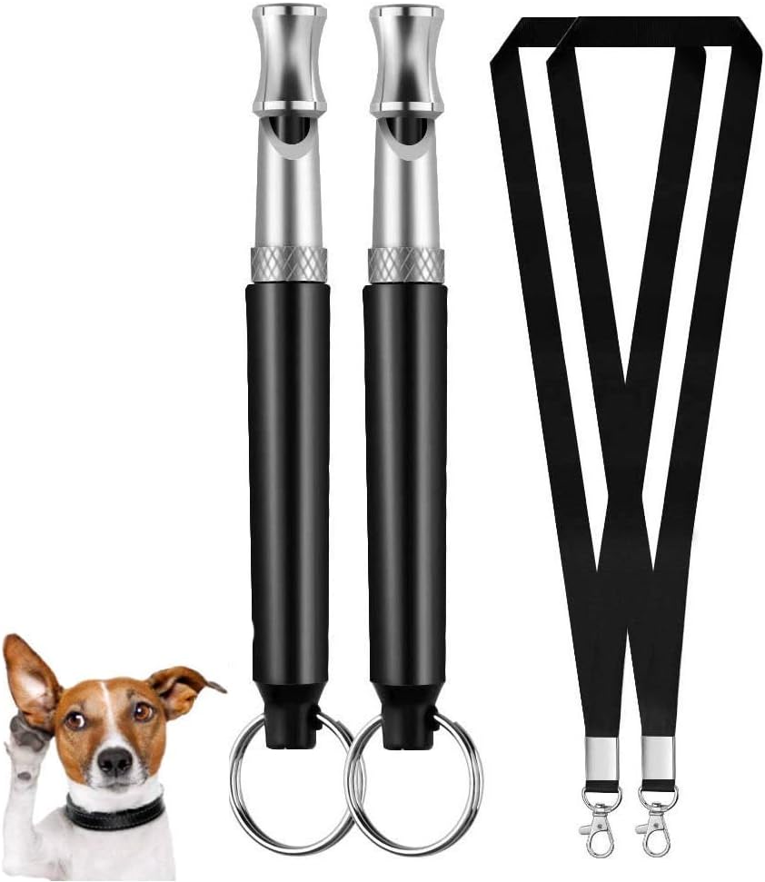 FANZ Dog Whistles, 2020 New 2PCS Ultrasonic Whistles with Adjustable Pitch Silent Whistles for Dog Training