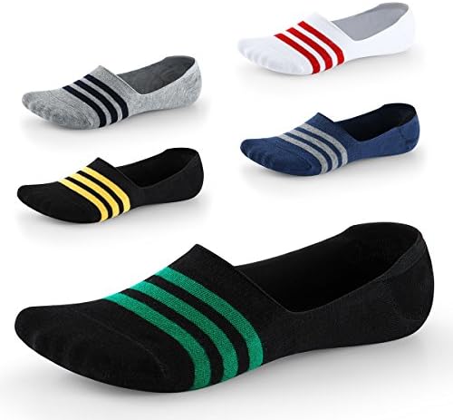 No Show Socks for Men-Low Cut with Non Slip Grip-Super Invisible Socks for Oxfords Loafers Sneakers US Size8-12 5 Pairs SEESILY (2)