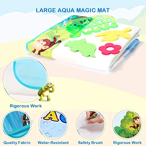 FREE TO FLY Extra Large AquaDoodle Water Drawing Magic Mat 2019 Updated Color Painting Doodle Board Aqua Doodle Magic Mat with No Mess, Educational Kid Toys Gift for Boys and Girls Age 3 4 5 6 7