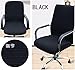 Office Slipcovers Seat omputer Chair Pads Removable Cover Stretch Cushion Resilient Fabric Black (Size L)