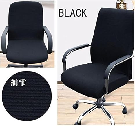 Shihualine Tm Office Slipcovers Cloth Chair Pads Removable Cover Stretch Cushion Resilient Fabric Black Size L