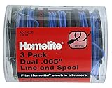 Homelite Genuine OEM AC41RL3 Autofeed Dual .065" Replacement Line and Spool Pack for Homelite Electric String Trimmers (3 Pack)