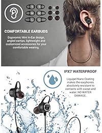 Diginex Auriculares Bluetooth Inalámbrico Magnético Auriculares Deporte Auriculares para Correr IPX7 Impermeable Auriculares 9 Horas Tiempo de Reproducción Sonido Estéreo de Alta Fidelidad y Micrófono Cancelación de Ruido 1 Hora Recarga   Negro