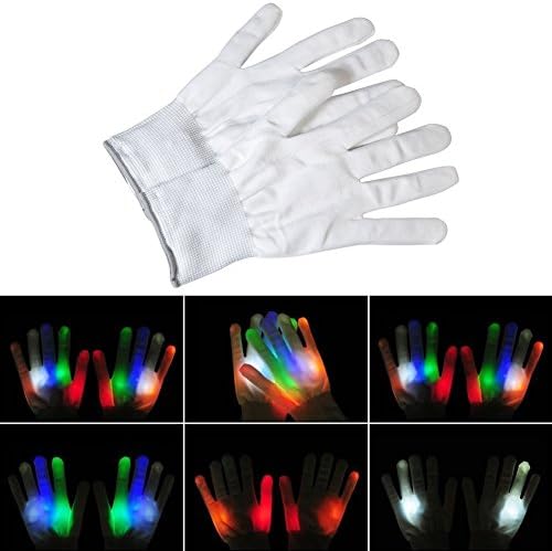 LED Gloves 5 color 6 mode light up led gloves White LED Skeleton Gloves Halloween Costume Novelty Christmas Gift Party white cotton gloves fishing gloves