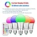 LumenBasic 60 Watt Color Changing Light Bulbs RGB with Warm White E27 with Remote Control and Wall Switch Control Dimmable RGBWW 10w Multicolor Bedroom Lights Color and Decoration