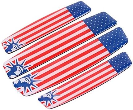 4Pcs Set Car Door Edge Guards US flag Silica Gel Slim Bumper Strip Scratch Protector Trim Sticker Molding Motors Auto Anti-rub Lexitek