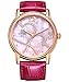 BINGER Women's Mother Pearl Dress Watch Rose Gold Tone With Sapphire Crystal Red Calfskin Leather Strap