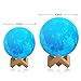 [Upgraded TapControl Version] 3D Printing Moon Lamp with Wooden Stand & Lanyard -Rechargeable LED Moon Light Table Desk Lamp, Lunar Night Light for Bedroom, Multi-Colors Lantern for Kids, Astronomers
