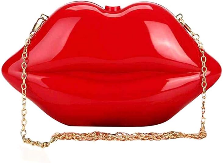 Women Lip Purses Evening Clutch Vintage Lipsshaped Crossbody Bags