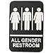 ADA All Gender Adhesive Restroom Toilet Sign with Braille for Business Restaurant, 6