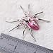 Pink Dazzling Spider Clip Pin Brooch w/ Rhinestone