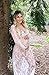 Saslax Women's Deep V-Neck Long Sleeve Lace See-through Wedding Maxi Dress,White,Large