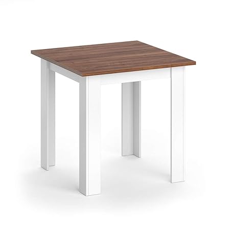 Vicco Esstisch KARLOS Esszimmertisch 80cm Weiß Nussbaum Wohnzimmer Küchentisch