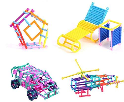 O-Toys Interlocking Toys for Kids Connecting Toys Construction Toy Kit Building Blocks Bars Educational Preschool Learning Stem Toys Shaped Puzzle Game Playset (420pcs) - Thumbnail 3