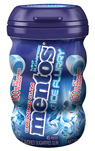MENTOS GUM BIG BOTTLE CURVY, ICE FLURRY, 45 PIECES