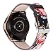 Compatible with Galaxy Watch Active Bands/Garmin Vivoactive 3 Band Leather,20mm Replacement Strap Band Compatible with Samsung Galaxy Watch Active 40mm /Galaxy Watch 42mm Smartwatch (Black-Floral2)