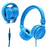 Bluelark(TM) Portable 3.5mm Foldable Over-Ear Headphone Headset Wired Pure Musical Audio Headphones Lightweght Cord Earphones Noise Cancelling Stereo Headsets for Phones, PC, MP3/ MP4 Player and More (Blue)