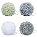 VAMIX Bath Sponge Set of 4 Colors (75 Gram each)- Large Mesh Brush Shower Ball Pouf Loofahs Shower Sponge