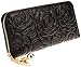Heshe Women Rose Pattern Zipper Around Organizer Clutch Card Case Holder Money Clip Long Wallet