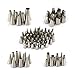 NIKOCAKE 52pcs Cake Decorating Set, Stainless Steel Icing Piping Tips, 2 Flowers Nails, Coupler, Cleaning Brush and Storage Case for Beginners and Professionals, Use For Decoration Cupcakes, Fondants