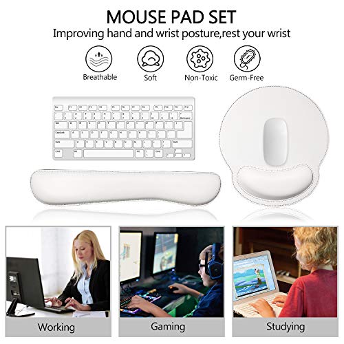 Ergonomic Leather Mouse Pad Wrist Support and Keyboard Wrist Rest Pad