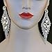 CHRAN Silver Teardrop Crystal Long Tassels Dangle Earrings Sparkling Rhinestone Ladies Gifts