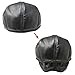 TangTown Lambskin Leather Unisex Flat Cap Newsboy Driving Cabbie Ivy Flat Cap (XL)