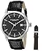 Stuhrling Original Men's 555A.02 Analog Classic Ascot II Swiss Quartz Movement Black Leather Strap Watch with Interchangeable Brown Leather Strap