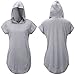 Doreen Women's Loose Hoodie T Shirt Tops Short Sleeve Mini Dress Casual Blouse