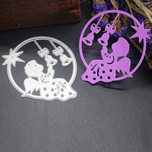 Cutting Dies Christmas, Kids Round Angel Jingle Bell Star Metal Cutting Dies Card Making Scrapbooking Stencils Album Paper Card Craft Embossing DIY Decorative Background