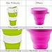 CREATELIFE Collapsible Travel Cup - Multifunctional Silicone Folding Camping Cup Sport Bottle with Lids - Expandable Scald-Proof Drinking Cup - BPA Free, Portable Bottle (Green)