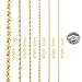 Lifetime Jewelry 1MM Rope Chain, 24K Gold with Inlaid Bronze, Premium Fashion Jewelry, Pendant Necklace Made Thin For Charms, Guaranteed for Life, 16 to 30 Inches
