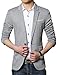 DAVID.ANN Men's Casual Fit One Button Center Vent Blazer Jacket,Grey #3625,Large