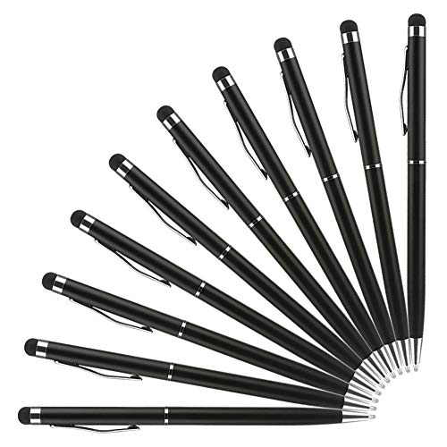 Stylus Pen, UROPHYLLA Stylus Pens for Touch Screens, 2 in 1 Capacitive Stylus Ballpoint Pen Stylus for iPad, Tablet, iPhone, Kindle, Samsung and Other Touch Screen Devices (Black-10Pack)