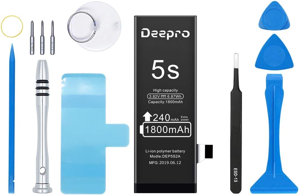 Amazon Deepro Iphone 5s 5c バッテリー 大容量 交換キット 1800mah 3 82v Pse認証済 説明書 工具付 2年保証 Deepro 修理パーツ