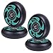 AOWISH 4-Pack Inline Skate Wheels [Available in Sizes 72mm 76mm 80mm] Inline Skates Replacement Wheel with Bearings ABEC-9 (Black and Green)