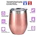 Undercut Innovations Stainless Steel 12 oz Wine Tumbler + Cupcake Wine Socks Gift Set | Double Insulated Wine Tumbler with Lid, Rose Gold | Wine Gifts for Women, Gifts for Wine Lovers