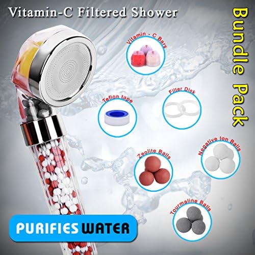 Abodec Vitamin C Shower filter - Hand Held Shower Head for Softing Water - Removes Chlorine and Flouride - Prevents Dry Skin & Hair Loss - Easy Installation - Bonus Pack Comes With 4 Fragrances