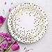 Modda 200Pcs Gold Dot Disposable Paper Plates, Cups, Napkins Set - 50 Dinner and Dessert Plate, 50 Cup and Napkin for Engagement Wedding Birthday Bridal Baby Shower Party, Gold Paper Plates Sets