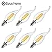 (6 Pack) Classic Style Home 4W Dimmable LED Filament Candle Light Bulb,2700K Warm White 400LM,E12 Candlestick Base Lamp,C35A Flame Shape Bent Tip,40W Incandescent Replacement