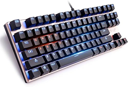 Metal 87 Keys Blue Switch Gaming Wired Mechanical Keyboard LED Backlit Anti-Ghosting for Gamer Computer