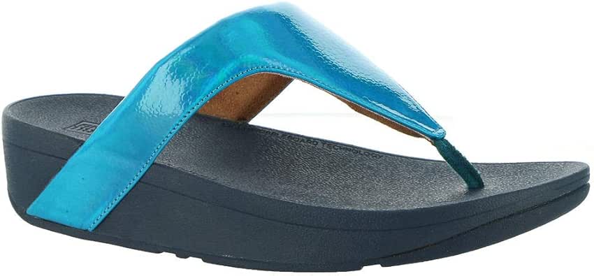 Amazon.com | FitFlop Lottie Iridescent Women's Sandal 8 B(M) US Sea Blue | Shoes